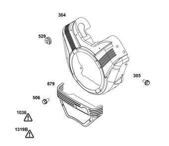 Blower Housing Group Diagram and Parts List for 386777-0011-G1  Briggs and Stratton Engine